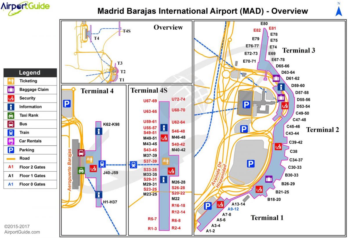 Madrid aeroporto internacional mapa