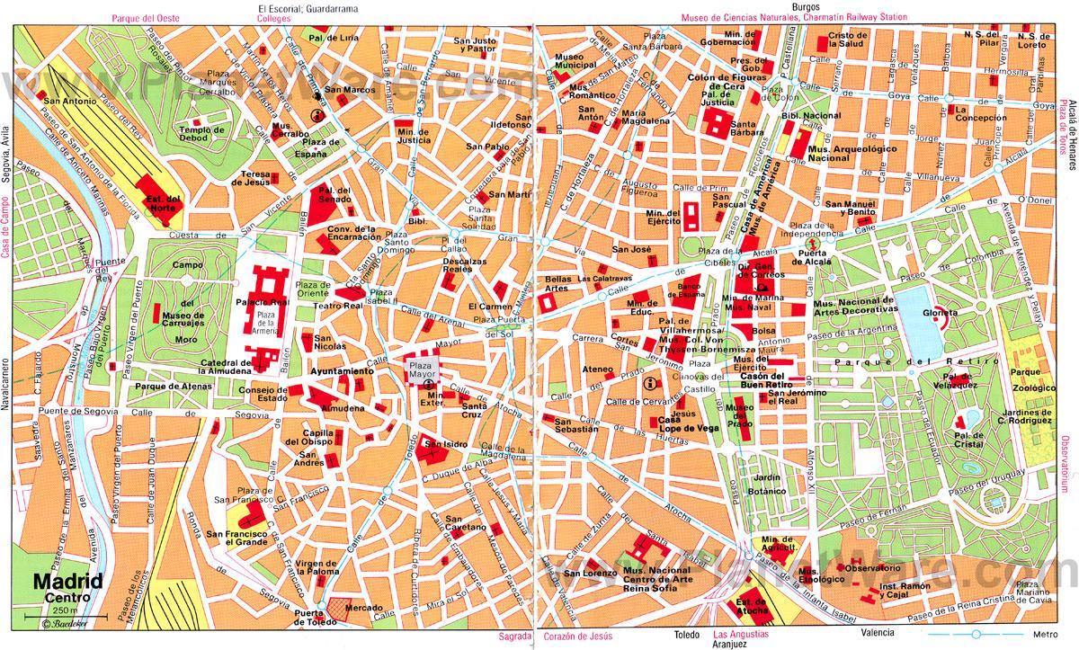 Madrid España centro da cidade mapa
