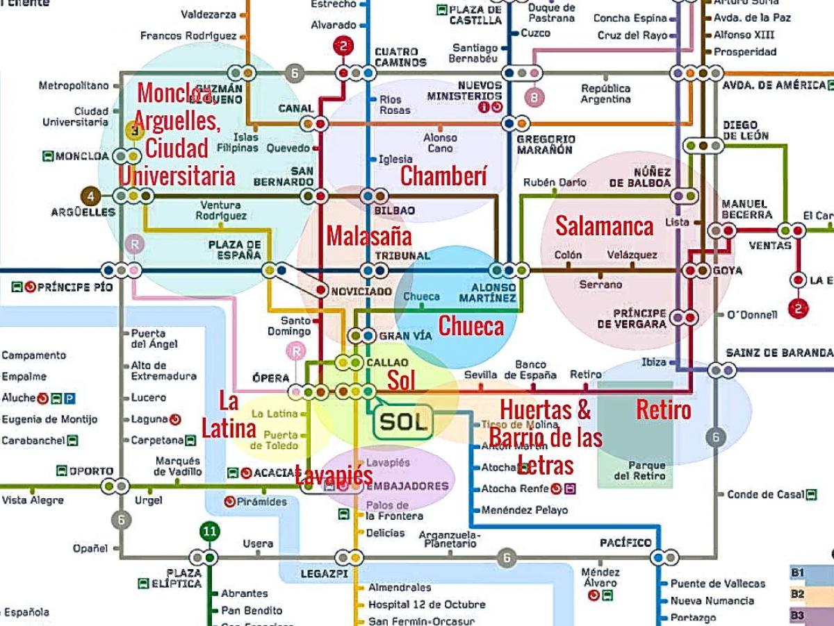mapa de la latina en Madrid