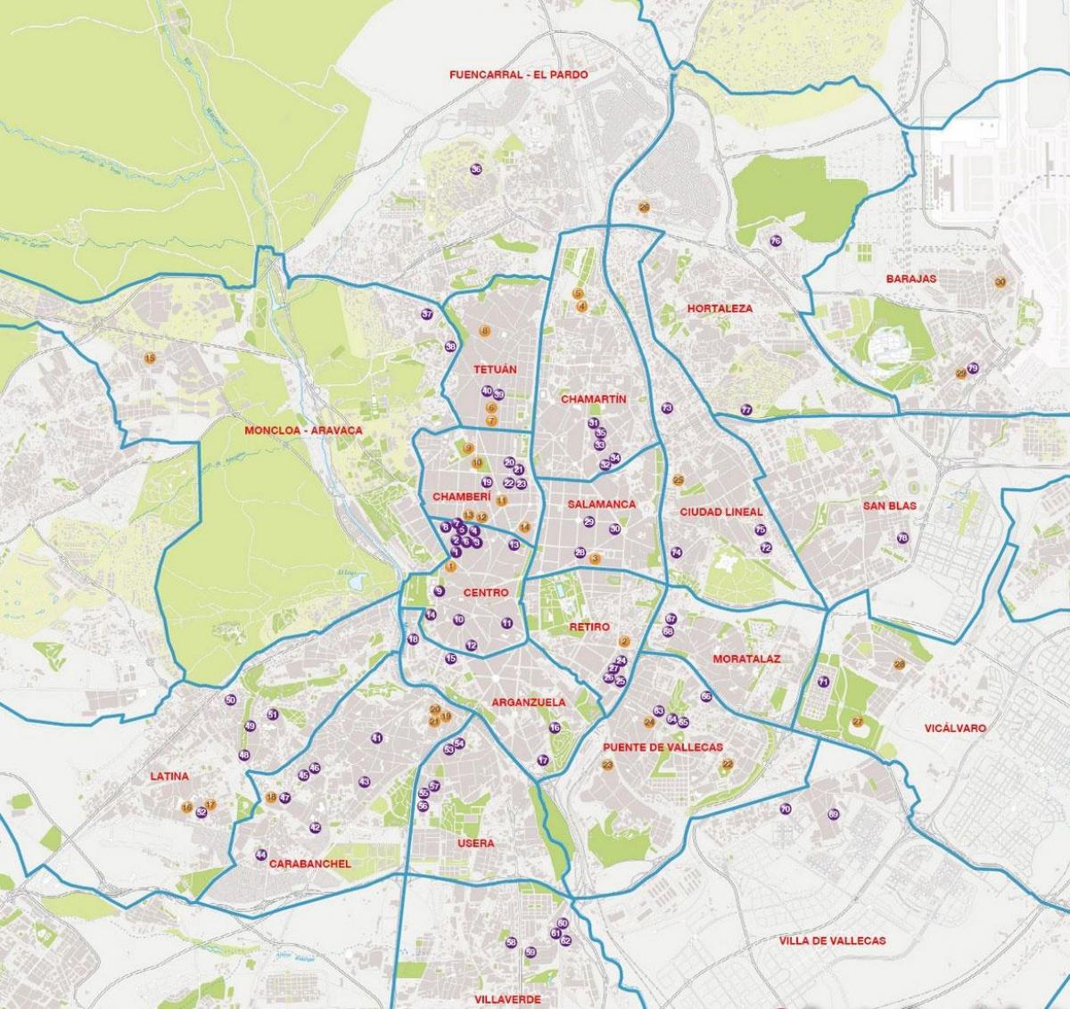 mapa de Madrid barrios