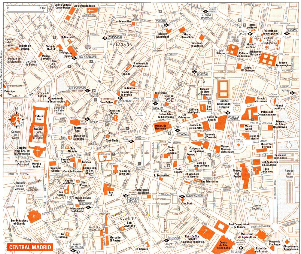 mapa turístico de Madrid centro