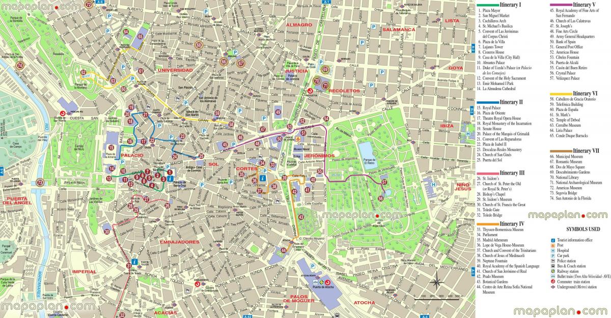 mapa de Madrid mapa fóra de liña