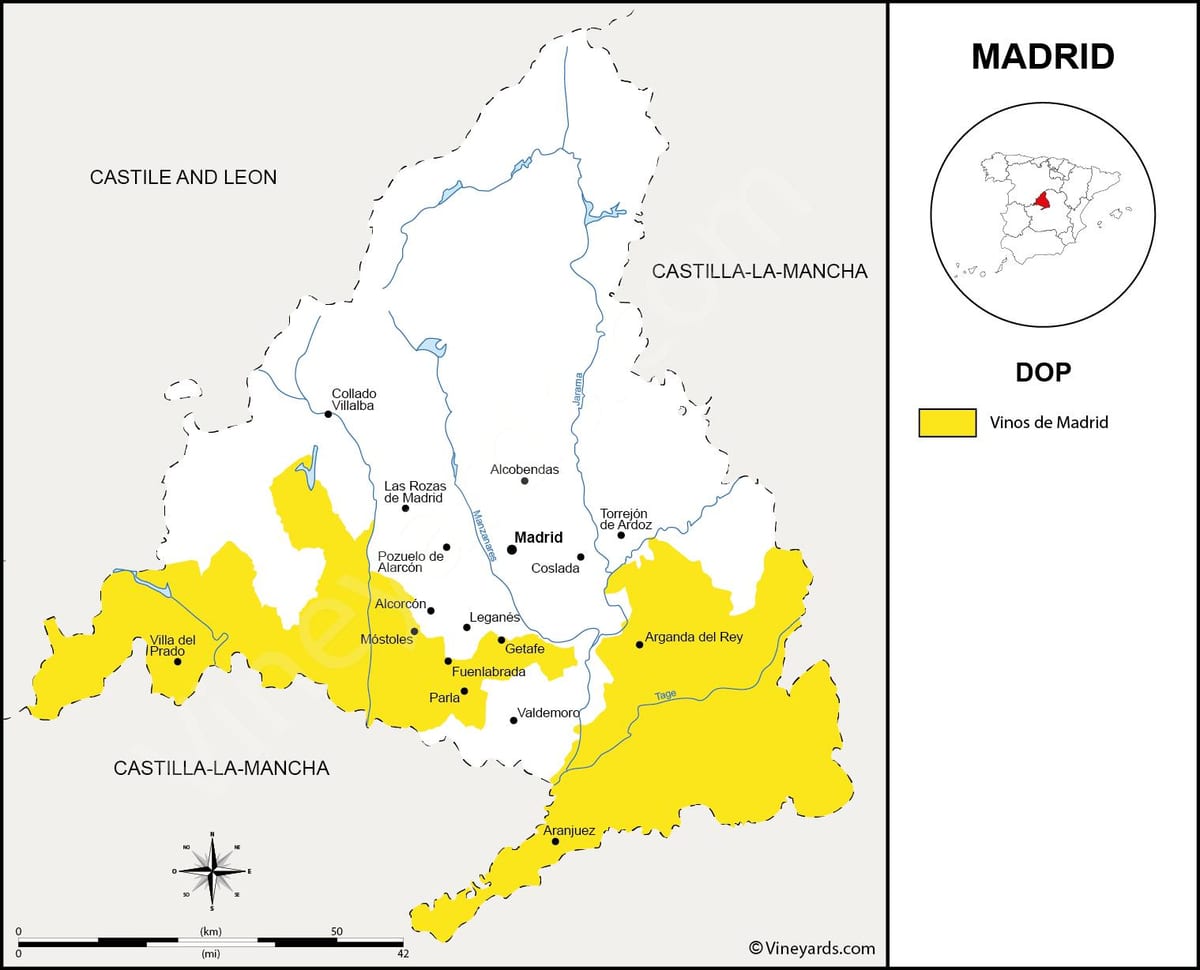 mapa de Madrid rexión