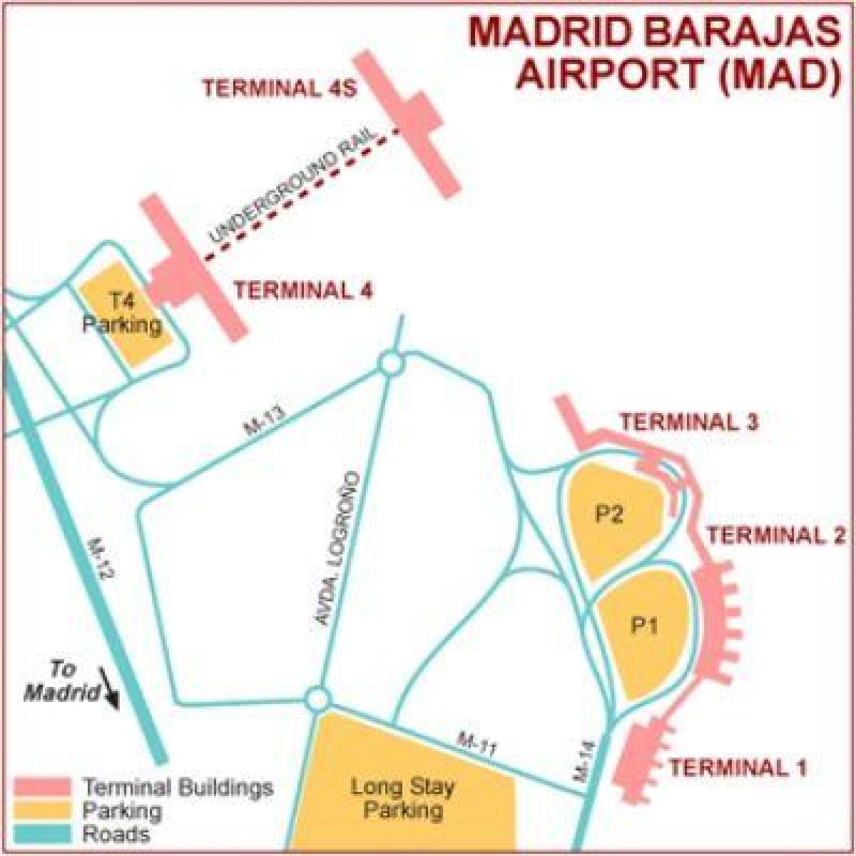 Madrid terminal de aeroporto mapa