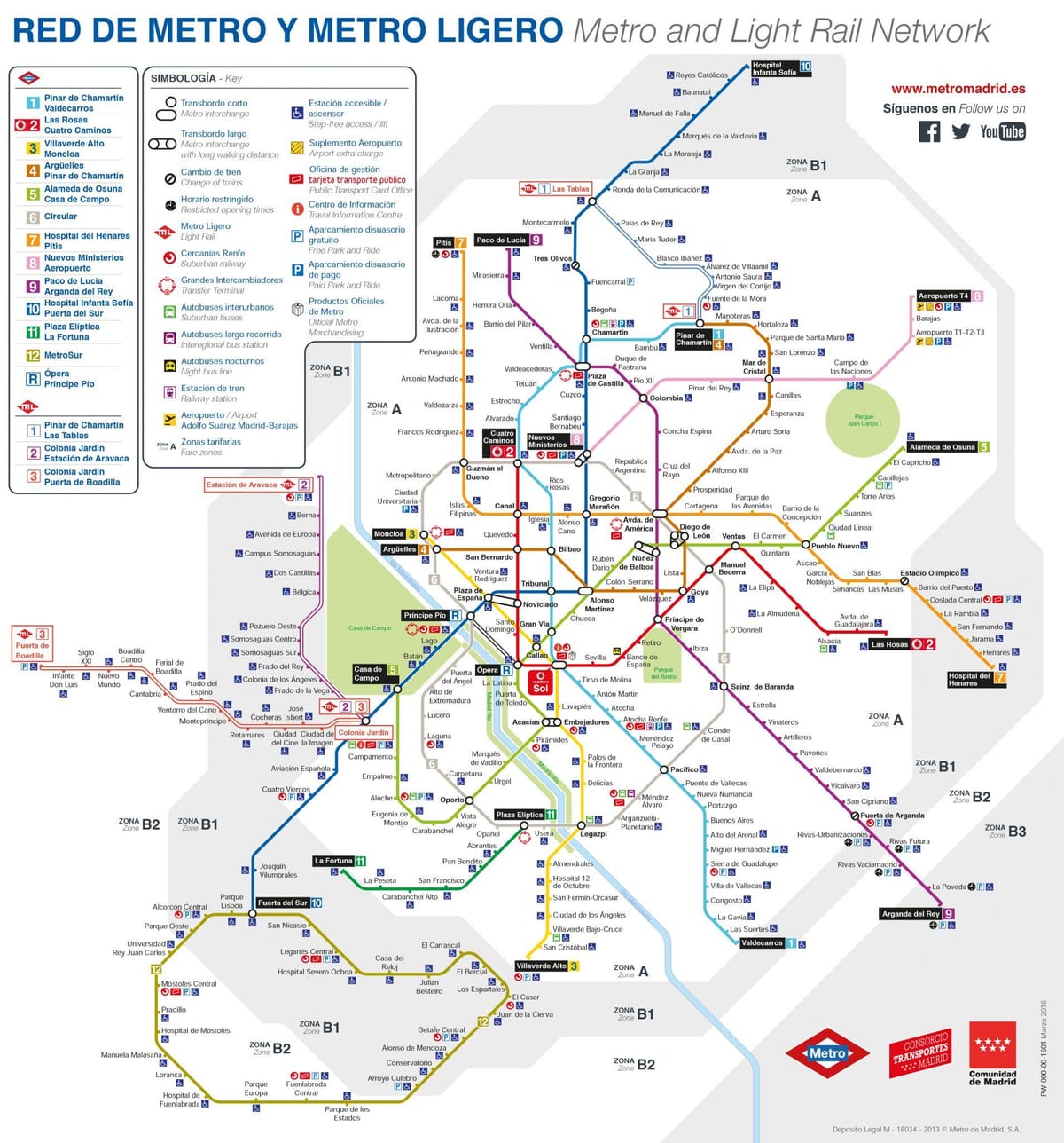 mapa de Madrid transporte público