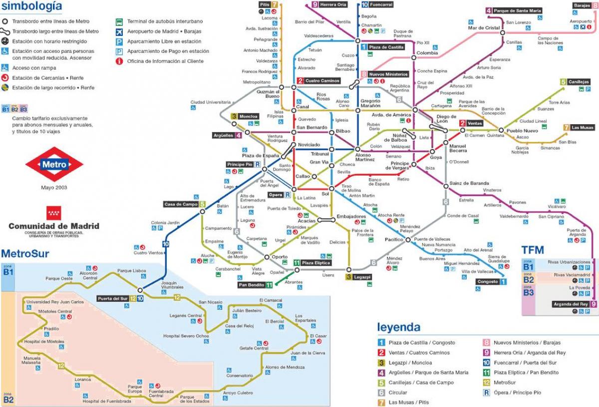Madrid, estación de metro mapa