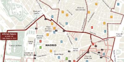 Mapa de Madrid aparcamento