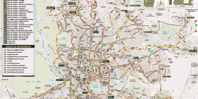 Mapa de Madrid autobús a noite 