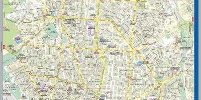 Rúa mapa de Madrid centro da cidade