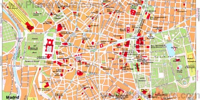 Madrid centro da cidade para a rúa mapa