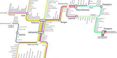 Mapa de renfe tren mapa Madrid